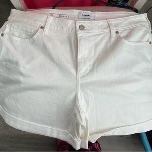 New Sonoma White Jean Shorts Mid-Length Cuffed